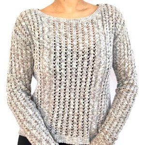 Peter Som "Design Nation" Neutral Grey Open Knit Top